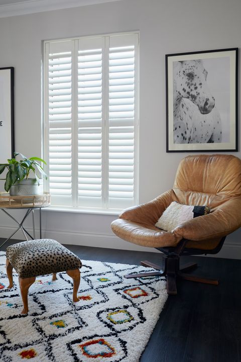 Silk white full height shutters in Erica Davies' home