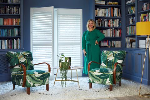 Erica davies livingroom doors decorated with full height white shutters