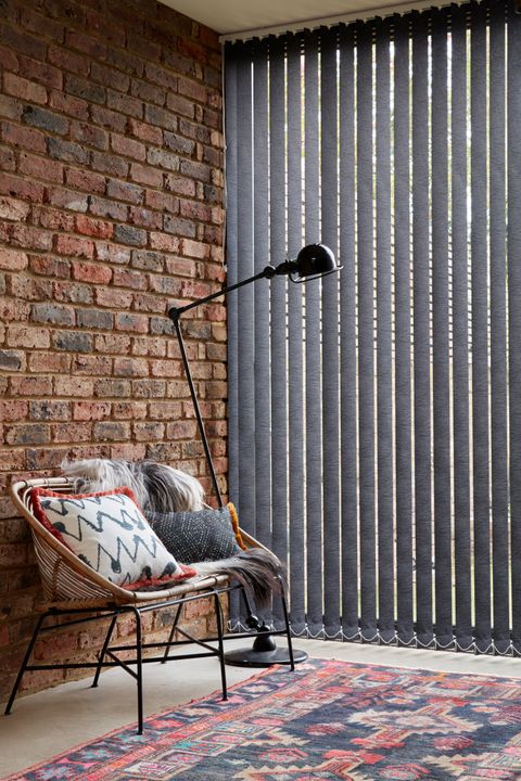 Detail of Norfolk Black Vertical blinds