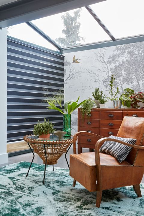 Traditional conservatory with black day and night blinds