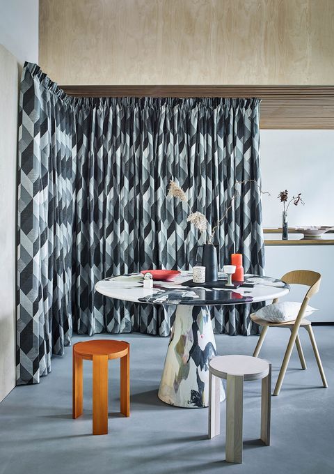 Fragment Monochrome curtains in kitchen