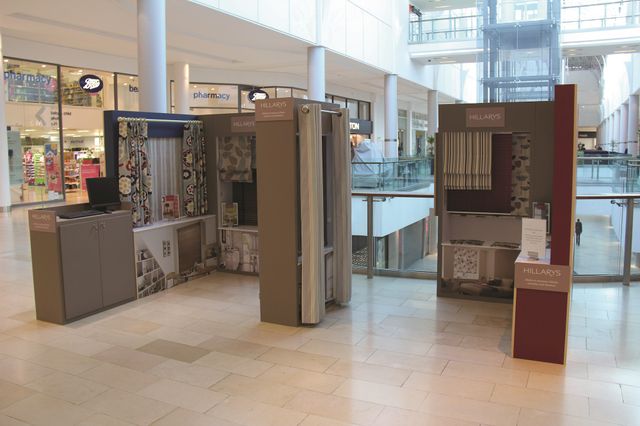 A hillarys pop up shop that is located in the Highcross shopping centre in Leicester