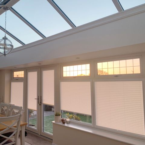 crush pink conservatory top down bottom up pleated blinds