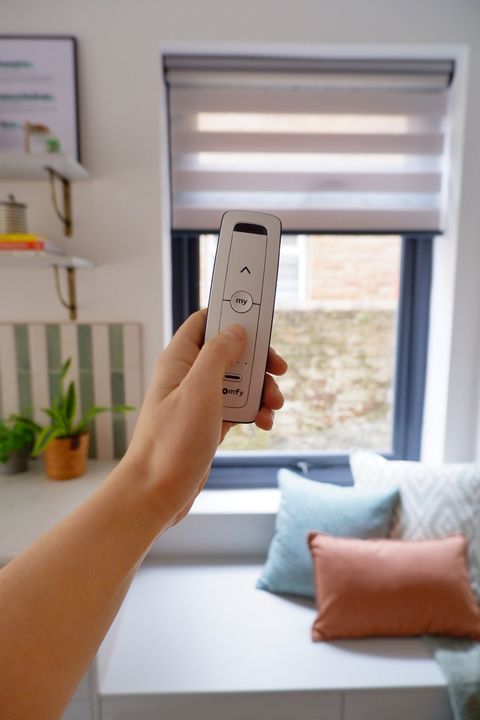 day and night roller blinds being operated with a somfy remote