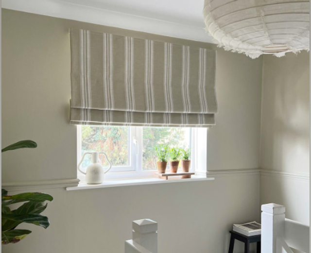 striped roman blind